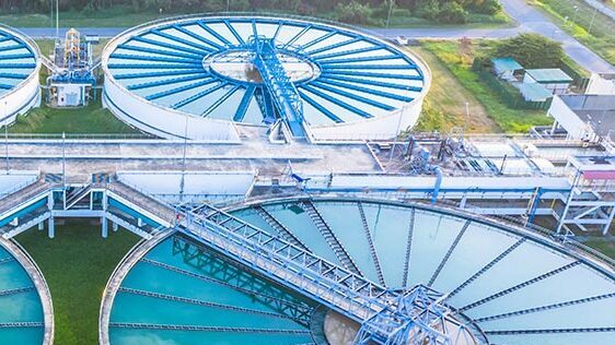 A wastewater treatement plant.