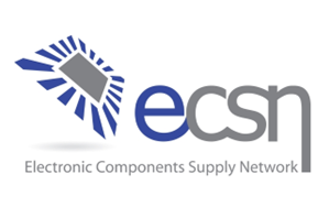 Logo of the Electronic Components Supply Network (ecsn) with a stylized microchip and blue and gray text.
