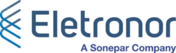 Company logo for Eletronor, a Sonepar Company. The design includes blue abstract lines to the left of the company name.