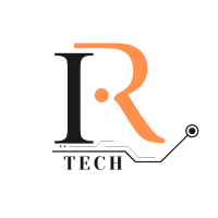 Logo with a stylized orange letter "R" merging into a black letter "I" above the word "TECH" in black letters.