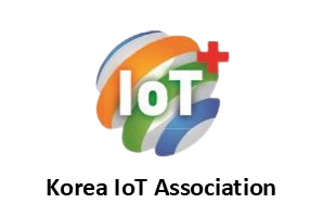 Logo of the Korea IoT Association, featuring "IoT" text with a red plus symbol on a colorful sphere design.