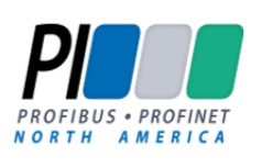 Logo for PI North America, featuring "PI" in black and three colored rectangles, with the text "PROFIBUS • PROFINET NORTH AMERICA" below.