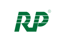 Green stylized letters "RP" with horizontal lines through the letters and a registered trademark symbol on a white background.