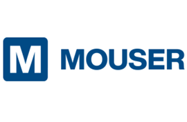 Blue “M” in a square next to the word “MOUSER” in bold blue letters on a white background.